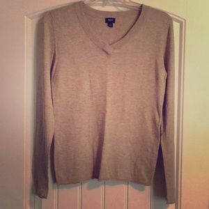 Tan v-neck sweater